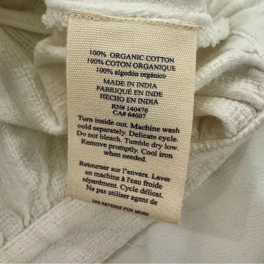 Faherty Isla Embroidered Sleeveless Top, Egert Cream, Organic Cotton, Size Small - Picture 9 of 11